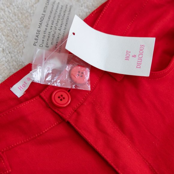 Red Flare Bell Bottom Jeans - Picture 3 of 4